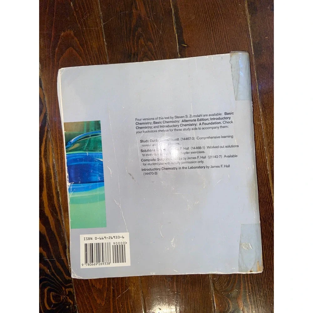 Basic Chemistry Steven Zumdahl 1991‎ Softcover Textbook ISBN 0669269336